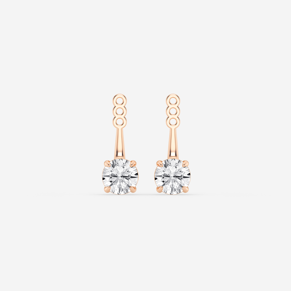 1 1/2 ctw Round Lab Grown Diamond Drop Earring Jackets