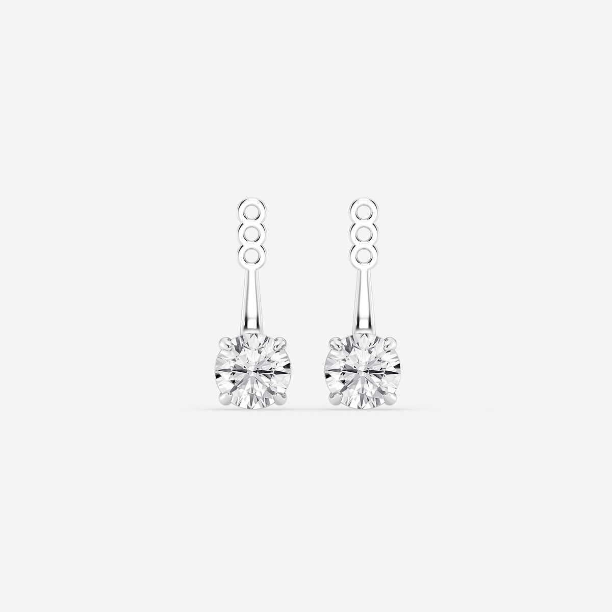 1 1/2 ctw Round Lab Grown Diamond Drop Earring Jackets