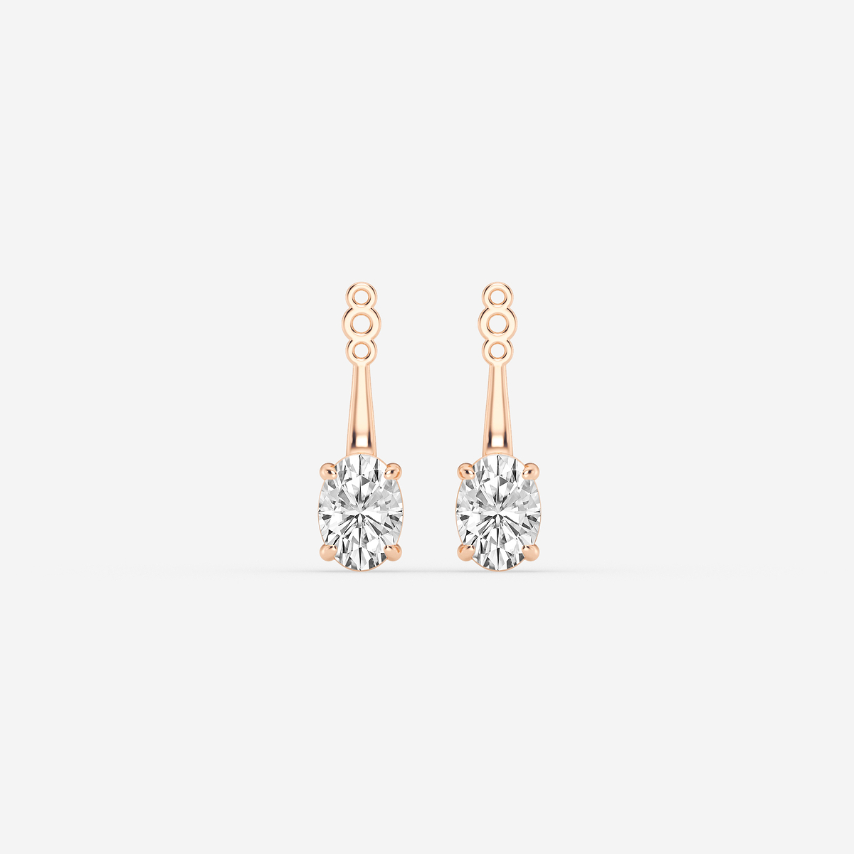 1 ctw Oval Lab Grown Diamond Drop Earring Jackets
