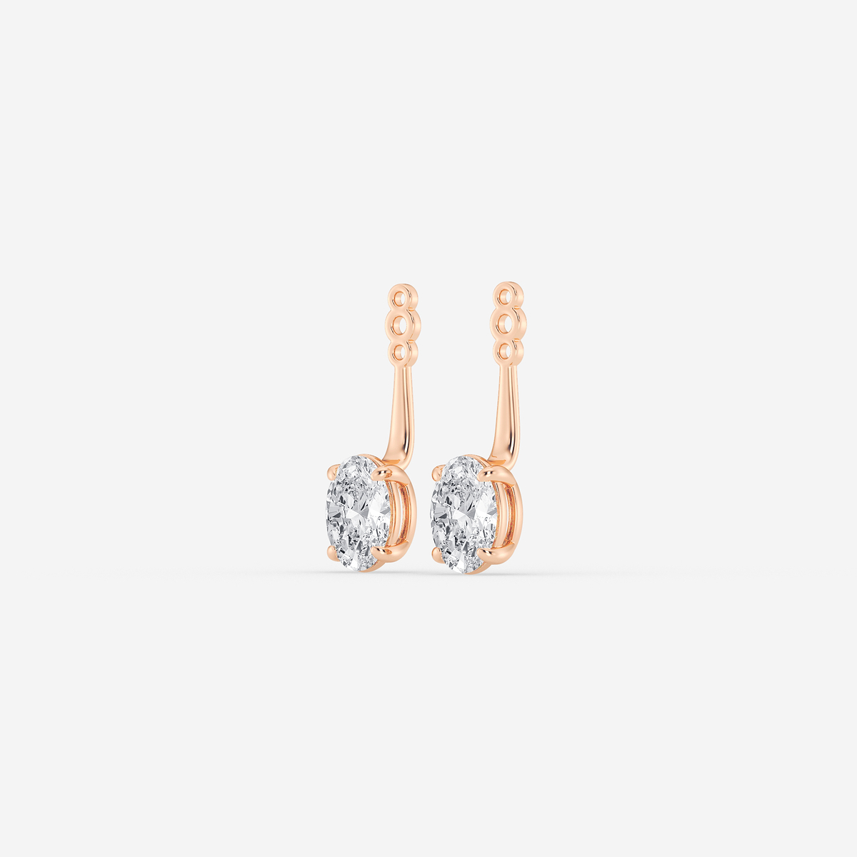 Additional Image 1 for  1 ctw Oval Lab Grown Diamond Drop Earring Jackets