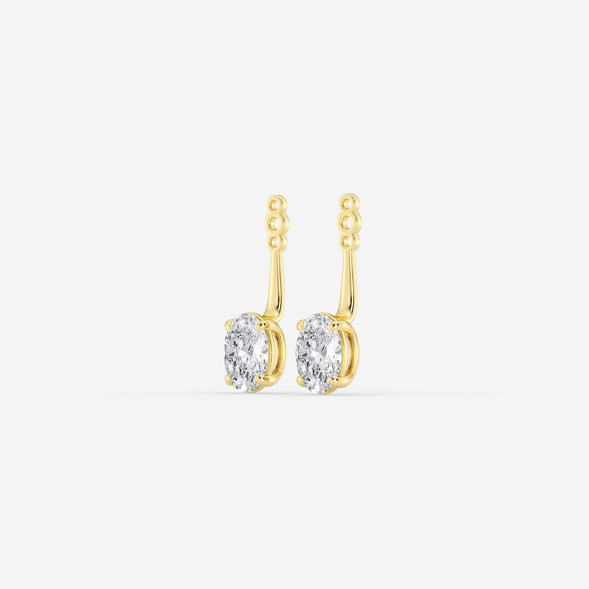 Additional Image 1 for  1 ctw Oval Lab Grown Diamond Drop Earring Jackets