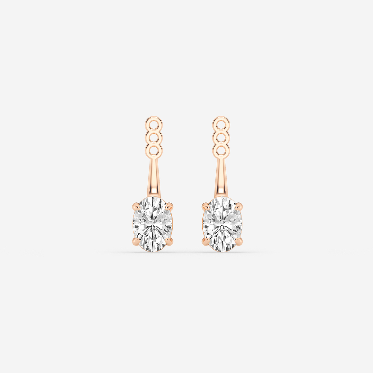 1 1/2 ctw Oval Lab Grown Diamond Drop Earring Jackets