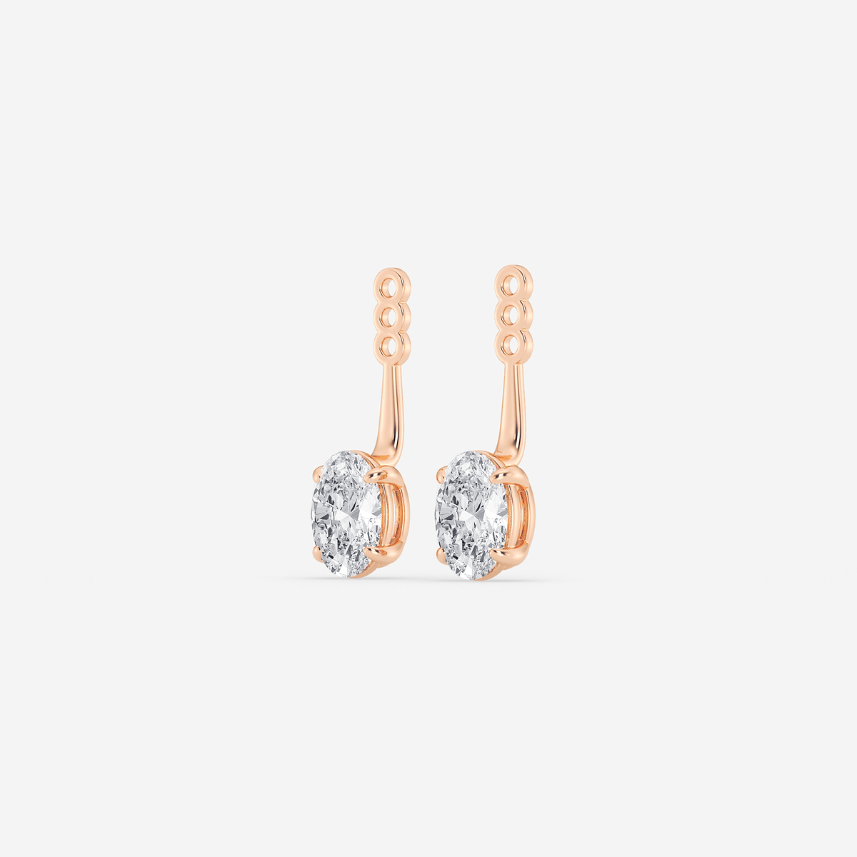 Additional Image 1 for  1 1/2 ctw Oval Lab Grown Diamond Drop Earring Jackets