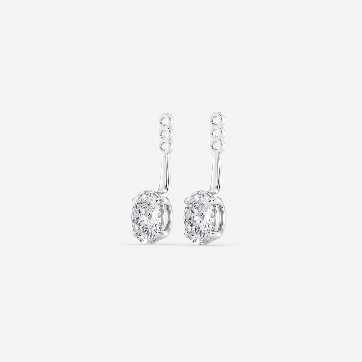 Additional Image 1 for  1 1/2 ctw Oval Lab Grown Diamond Drop Earring Jackets