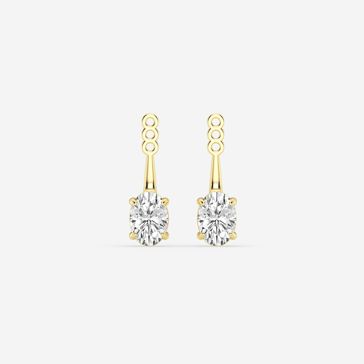 1 1/2 ctw Oval Lab Grown Diamond Drop Earring Jackets