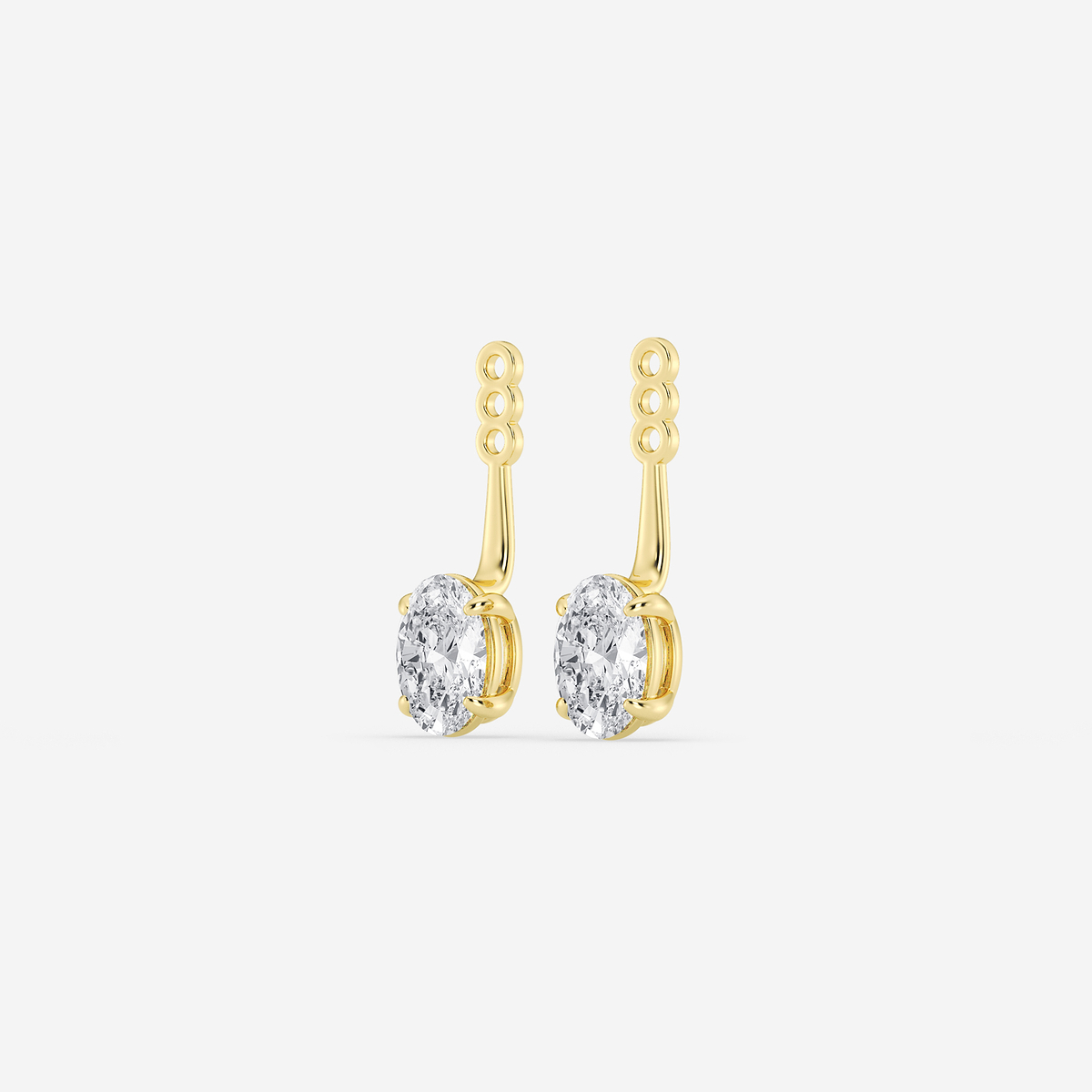 Additional Image 1 for  1 1/2 ctw Oval Lab Grown Diamond Drop Earring Jackets