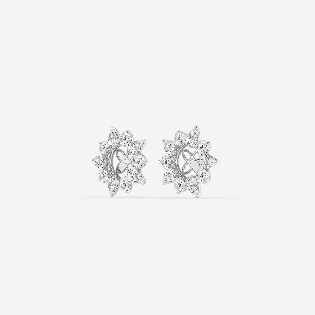 Additional Image 1 for  3/4 ctw Round and Pear Lab Grown Diamond Alternating Halo Earring Jackets