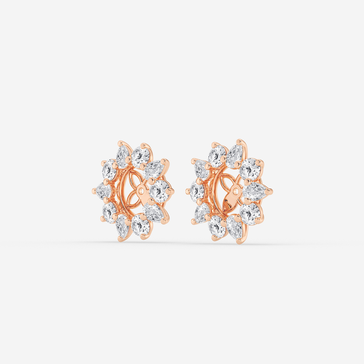 Additional Image 1 for  1 1/4 ctw Round and Pear Lab Grown Diamond Alternating Halo Earring Jackets