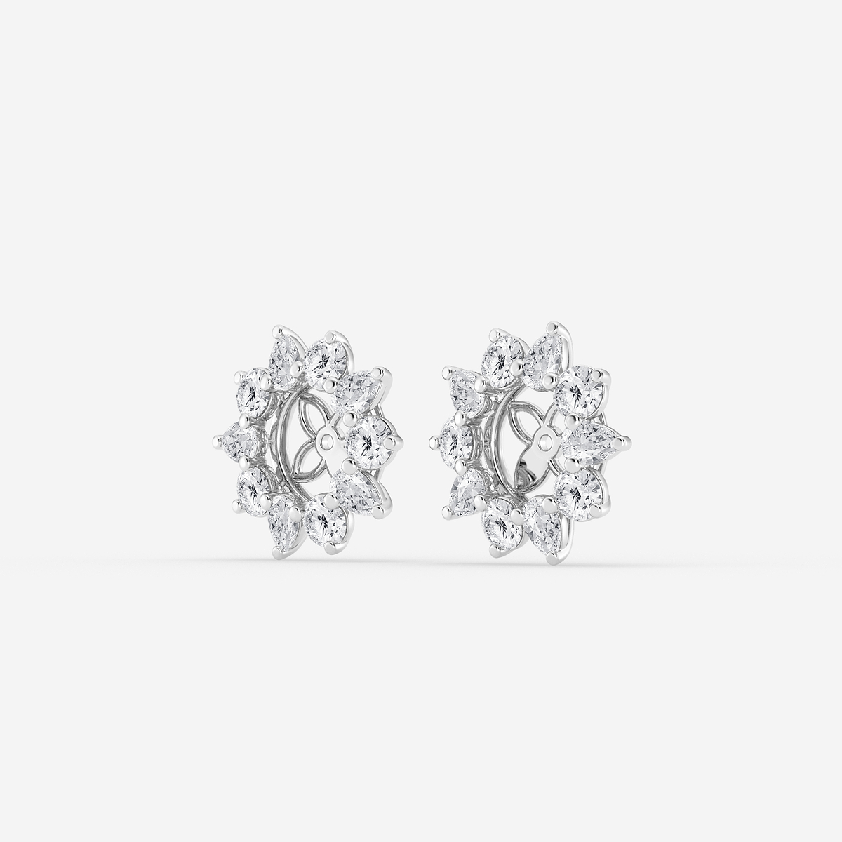 Additional Image 1 for  1 1/4 ctw Round and Pear Lab Grown Diamond Alternating Halo Earring Jackets