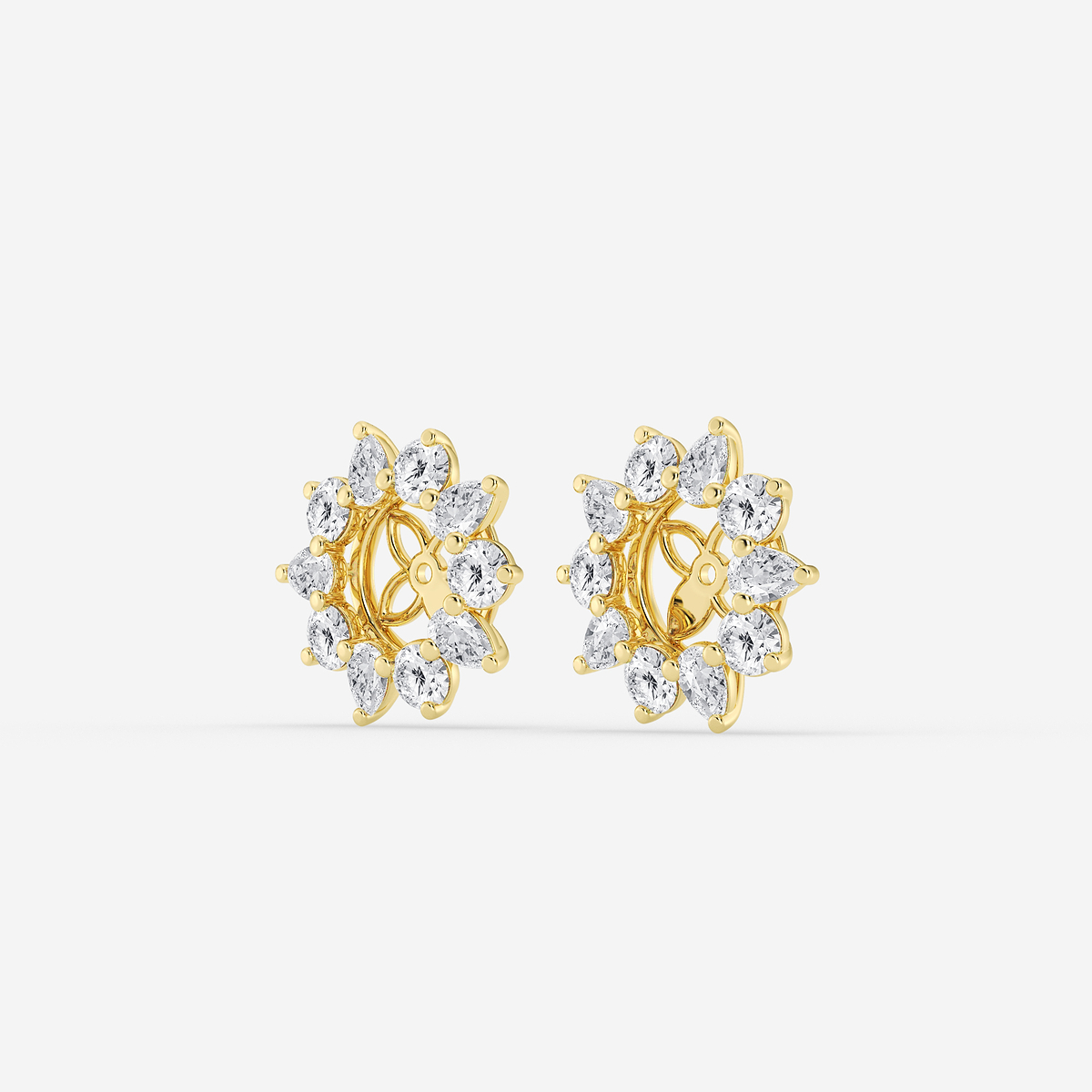 Additional Image 1 for  1 1/4 ctw Round and Pear Lab Grown Diamond Alternating Halo Earring Jackets