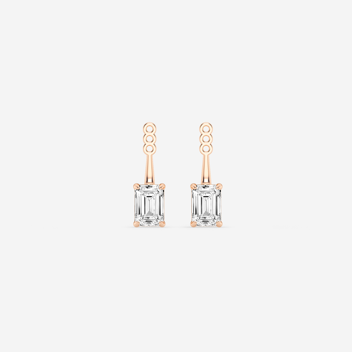 1 ctw Emerald Lab Grown Diamond Drop Earring Jackets