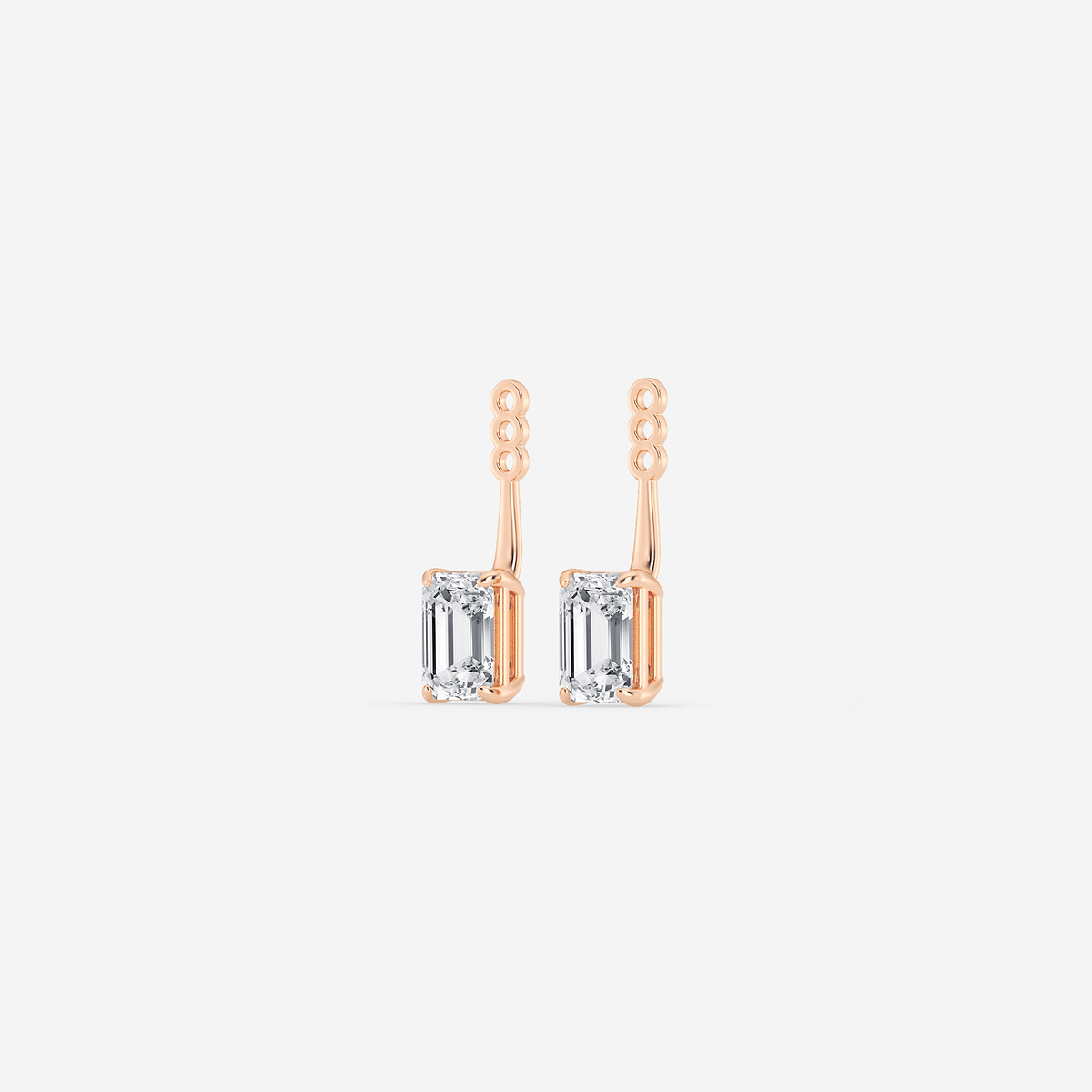 Additional Image 1 for  1 ctw Emerald Lab Grown Diamond Drop Earring Jackets