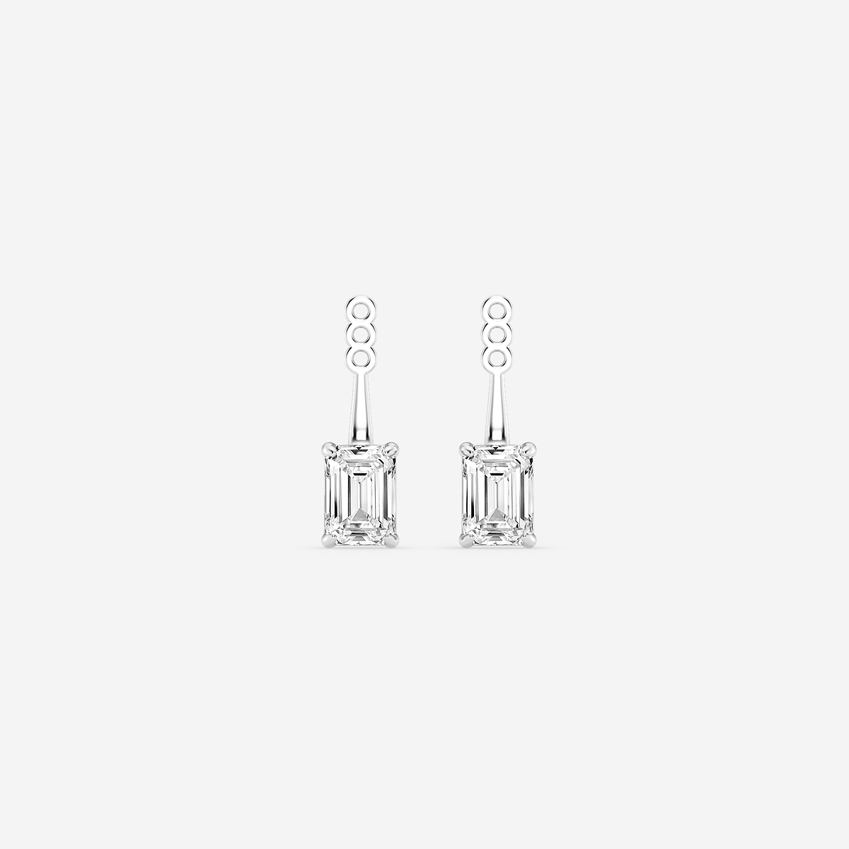 1 ctw Emerald Lab Grown Diamond Drop Earring Jackets