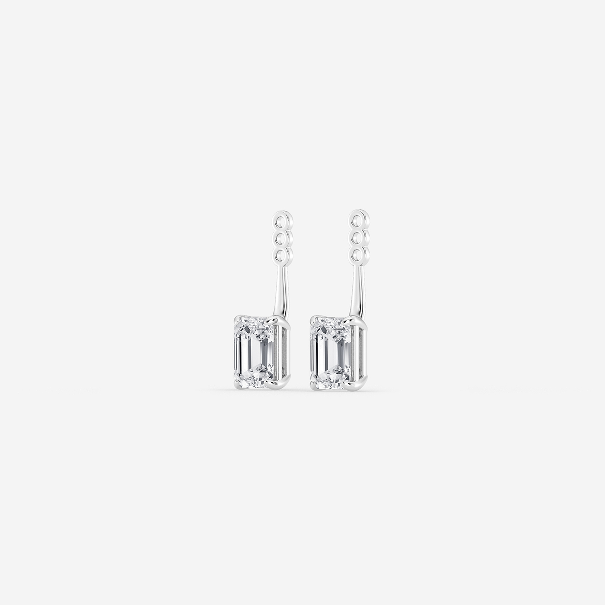 Additional Image 1 for  1 ctw Emerald Lab Grown Diamond Drop Earring Jackets