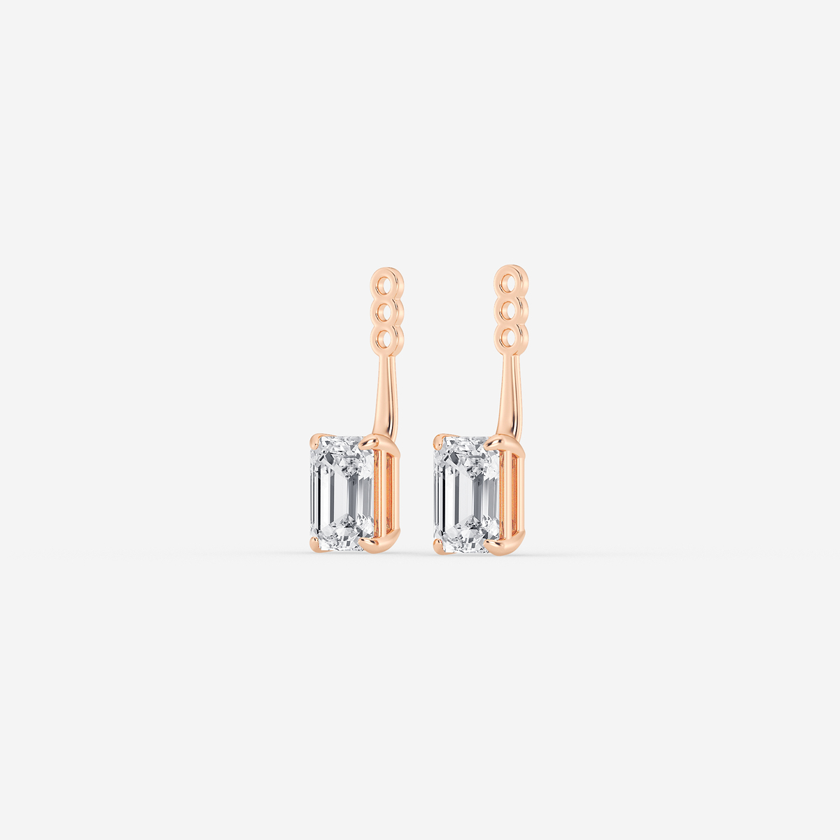 Additional Image 1 for  1 1/2 ctw Emerald Lab Grown Diamond Drop Earring Jackets