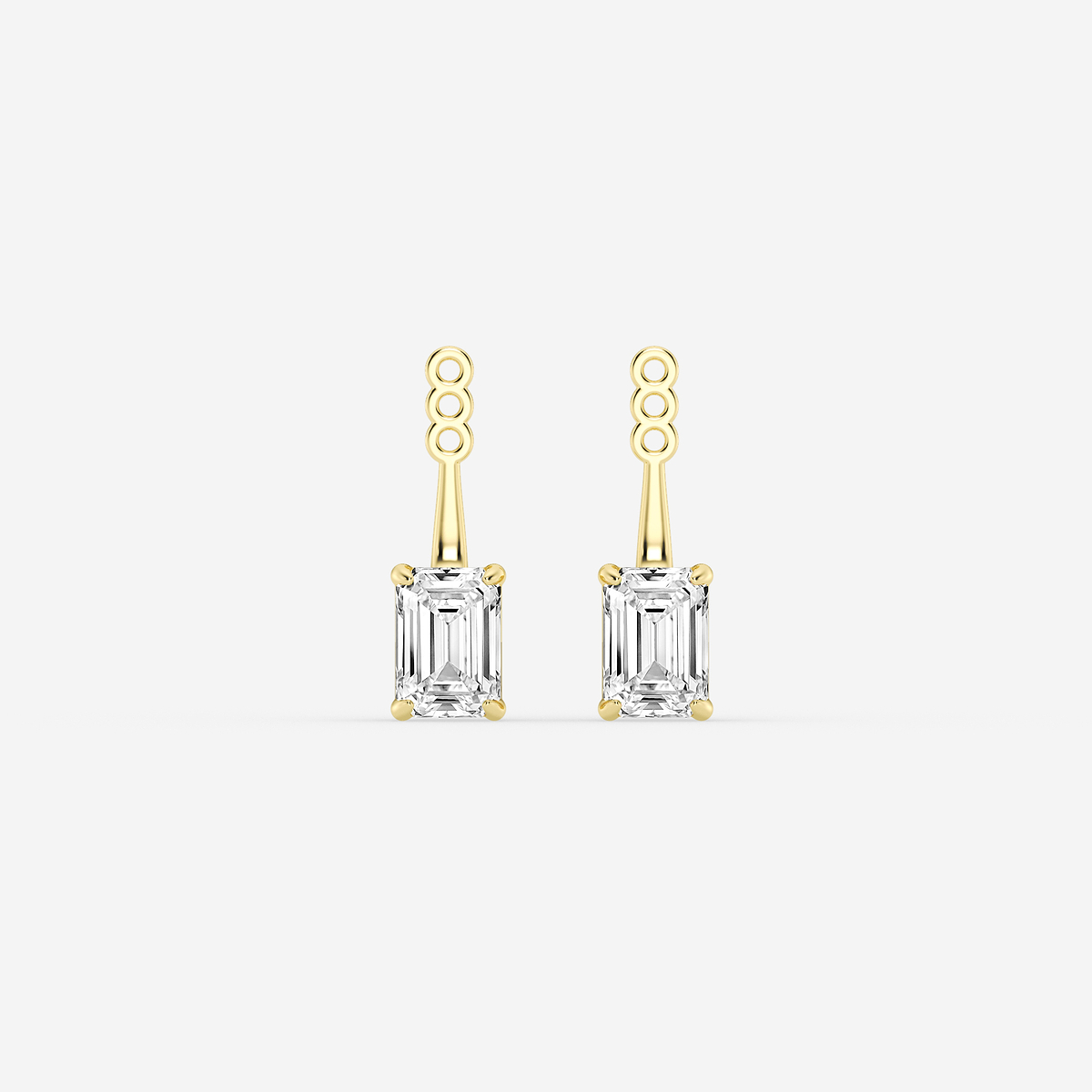 1 1/2 ctw Emerald Lab Grown Diamond Drop Earring Jackets
