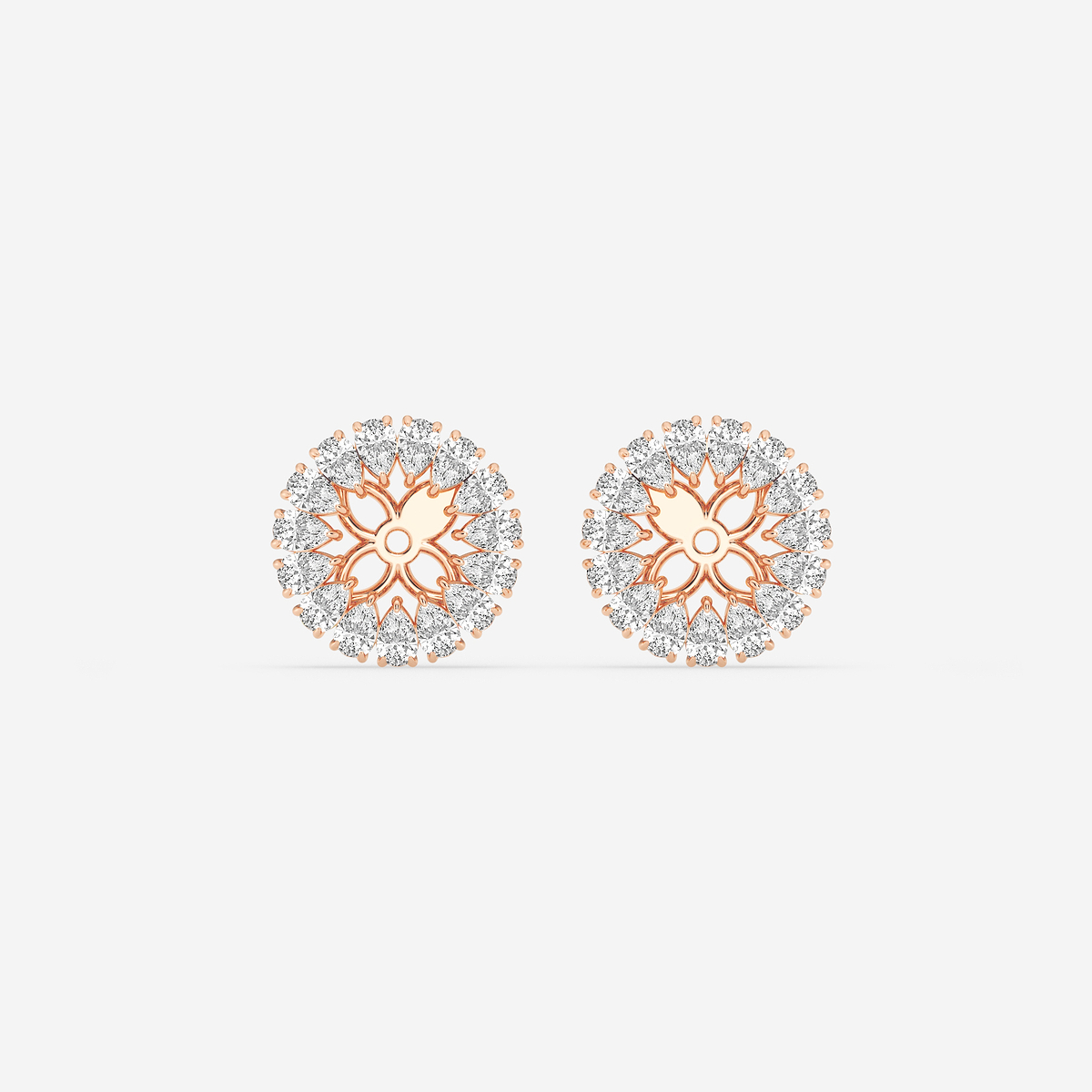7/8 ctw Pear Lab Grown Diamond Halo Earring Jackets