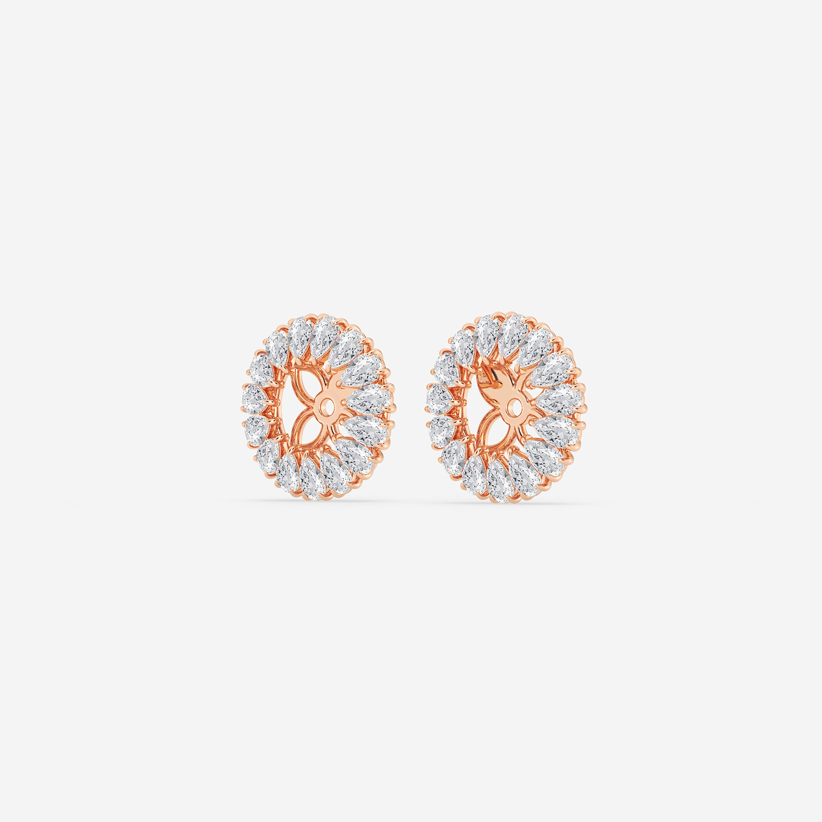 Additional Image 1 for  7/8 ctw Pear Lab Grown Diamond Halo Earring Jackets