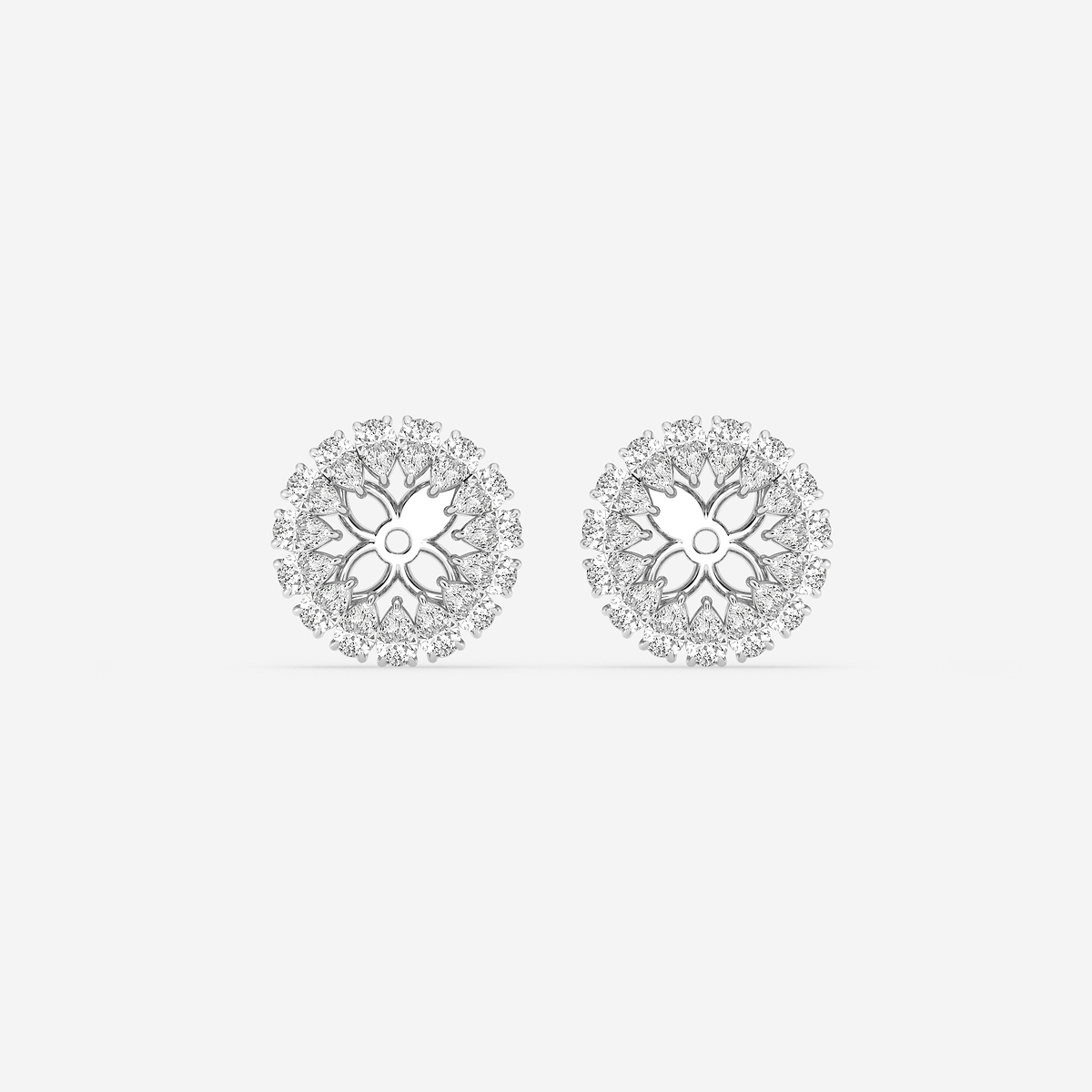 7/8 ctw Pear Lab Grown Diamond Halo Earring Jackets