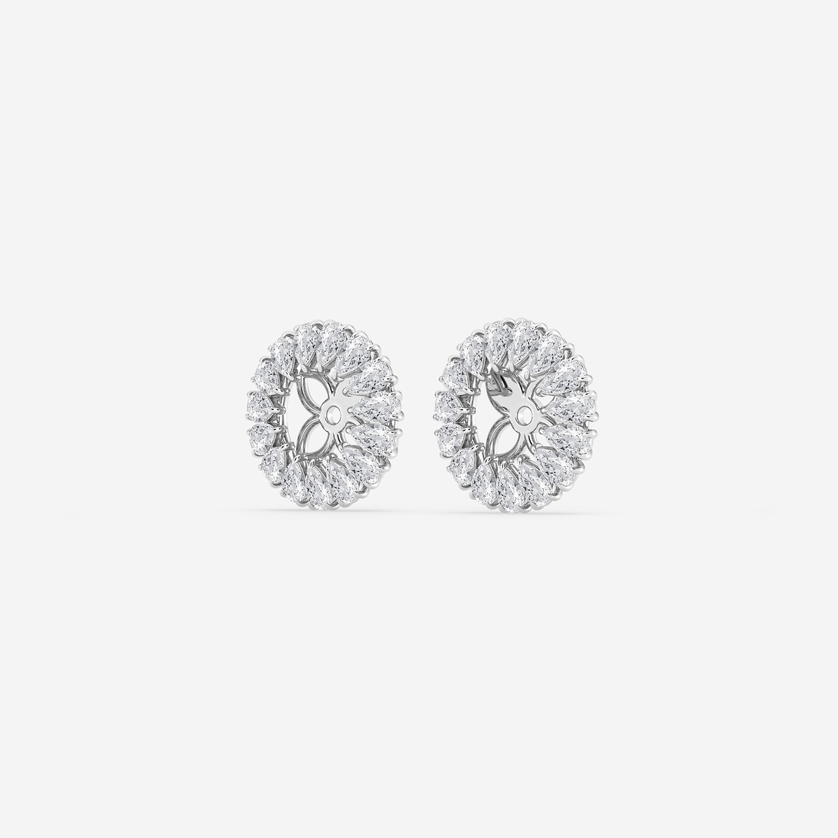 Additional Image 1 for  7/8 ctw Pear Lab Grown Diamond Halo Earring Jackets