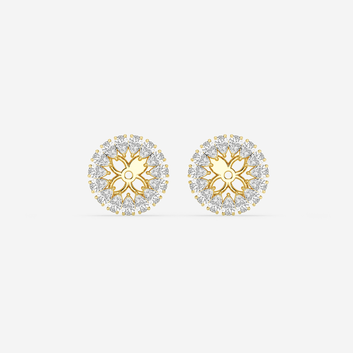 7/8 ctw Pear Lab Grown Diamond Halo Earring Jackets