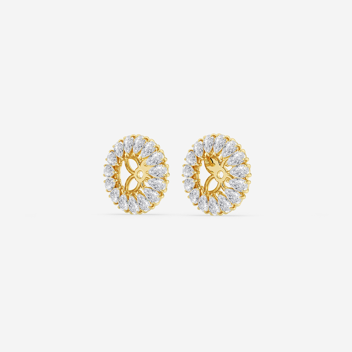 Additional Image 1 for  7/8 ctw Pear Lab Grown Diamond Halo Earring Jackets