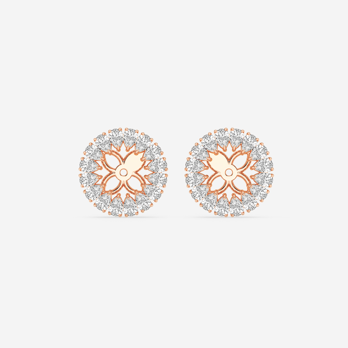 1 1/4 ctw Pear Lab Grown Diamond Halo Earring Jackets