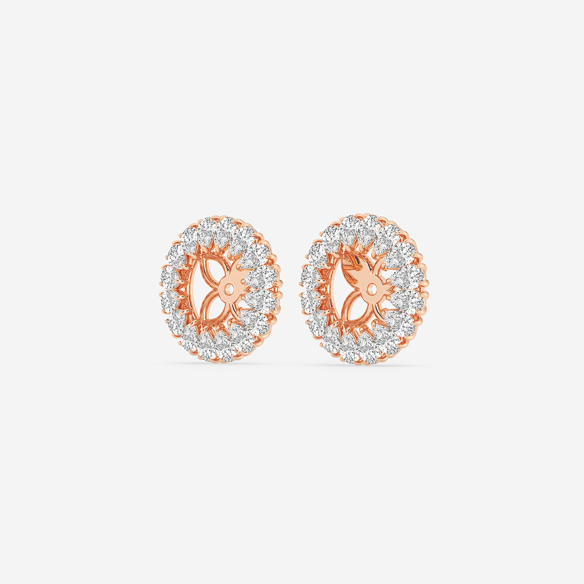 Additional Image 1 for  1 1/4 ctw Pear Lab Grown Diamond Halo Earring Jackets