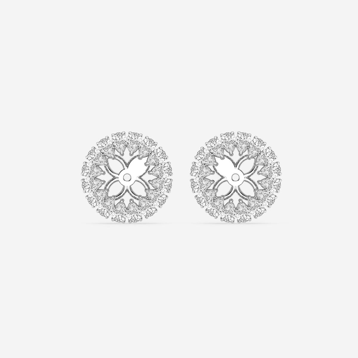 1 1/4 ctw Pear Lab Grown Diamond Halo Earring Jackets