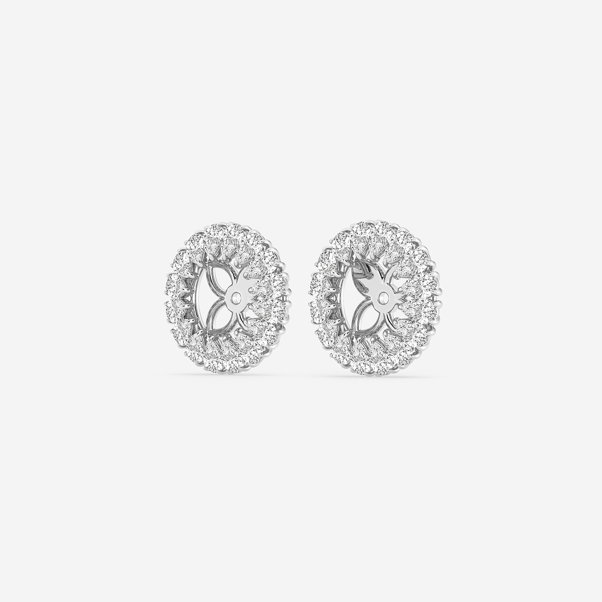Additional Image 1 for  1 1/4 ctw Pear Lab Grown Diamond Halo Earring Jackets