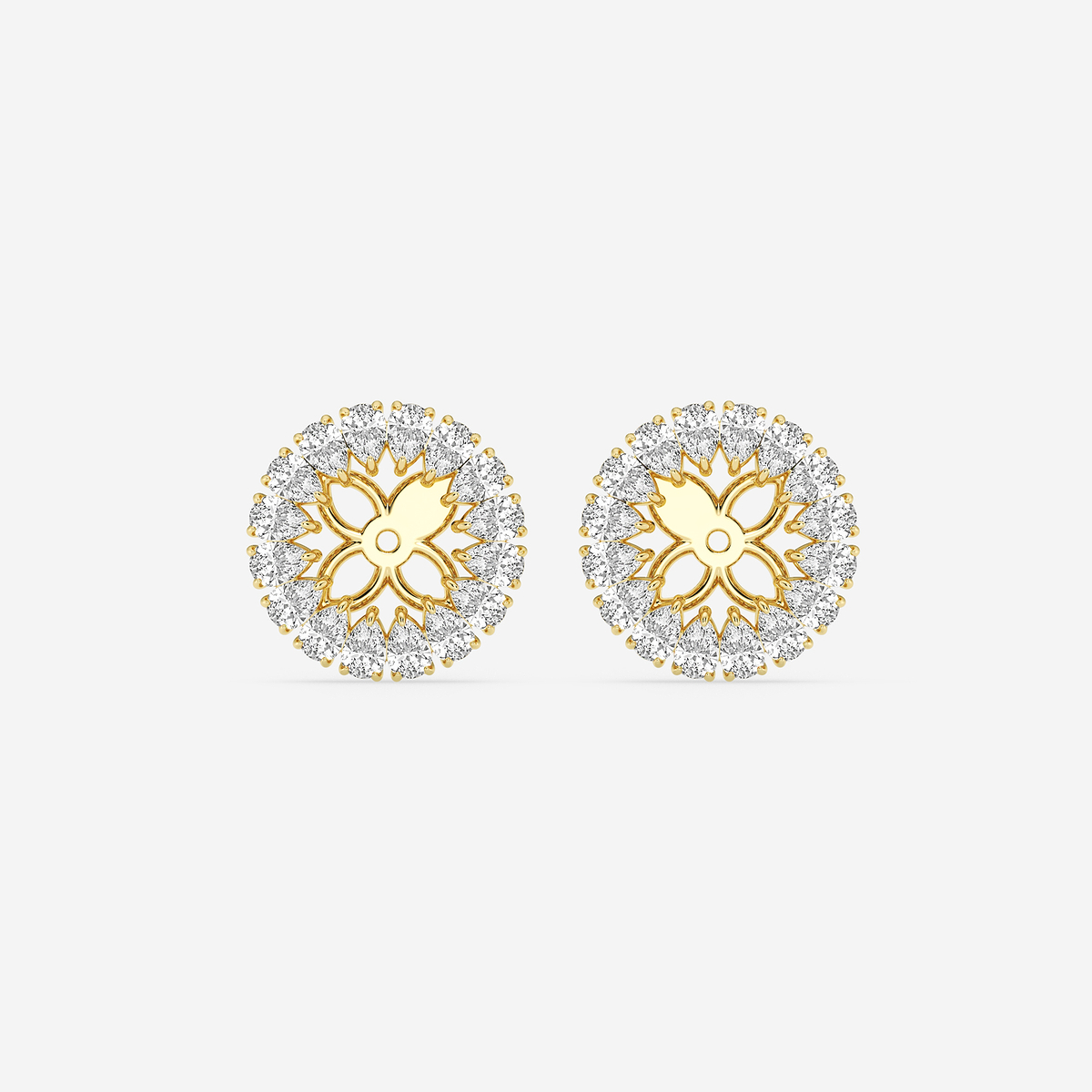 1 1/4 ctw Pear Lab Grown Diamond Halo Earring Jackets