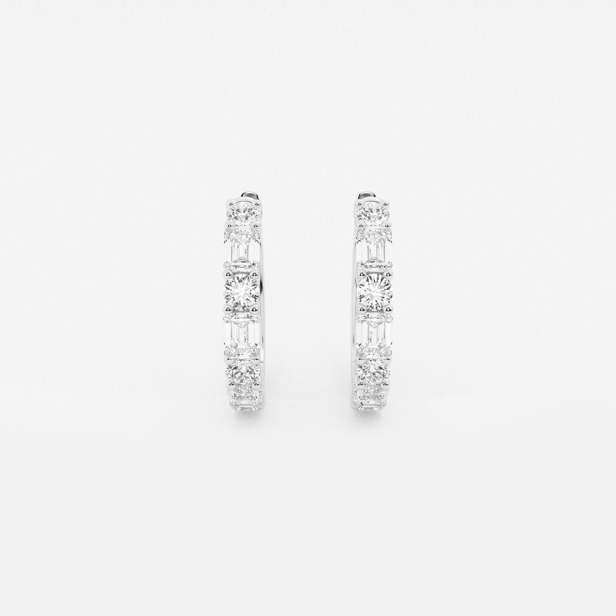 1 1/3 ctw Mixed Lab Grown Diamond Hoop Earrings
