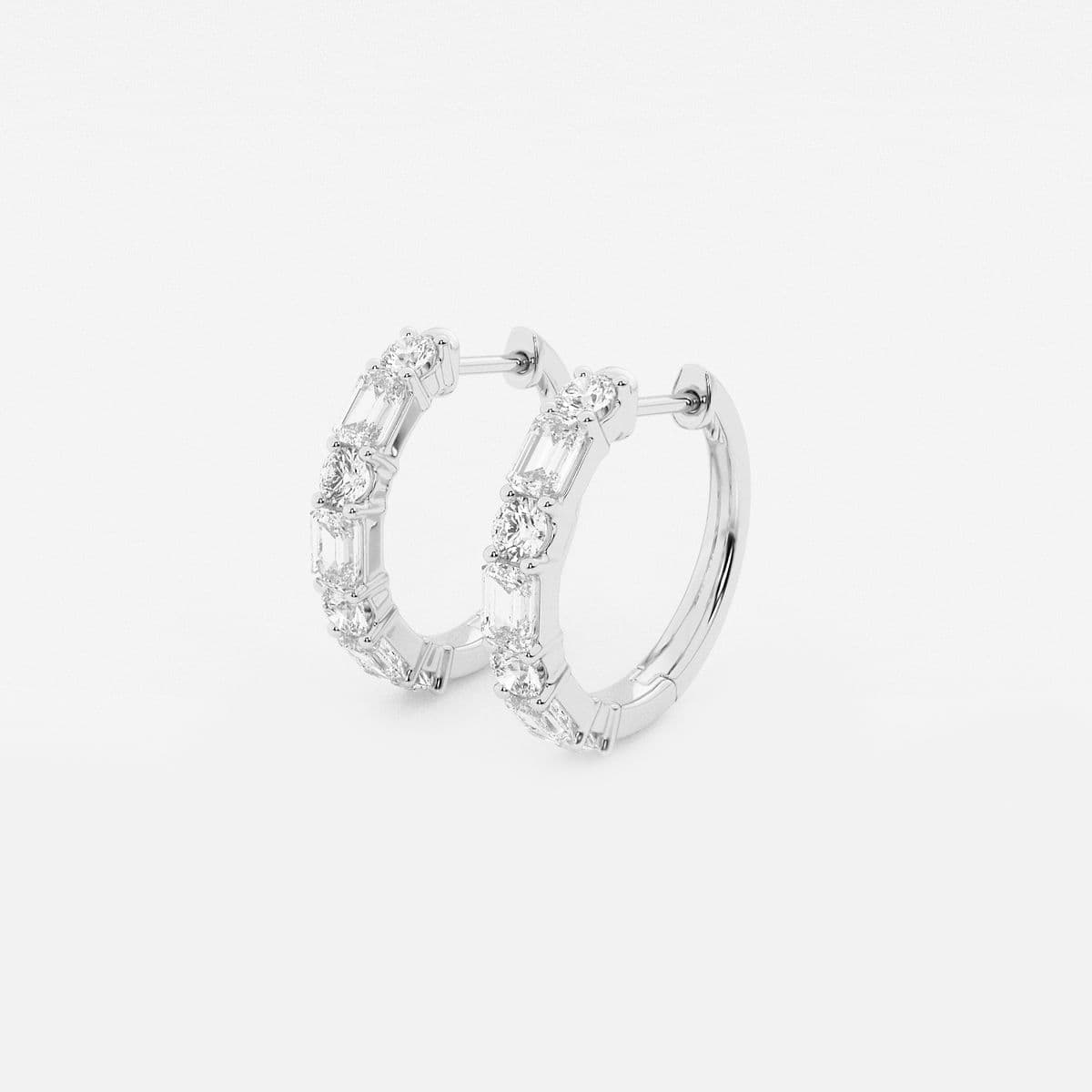 Additional Image 1 for  1 1/3 ctw Mixed Lab Grown Diamond Hoop Earrings