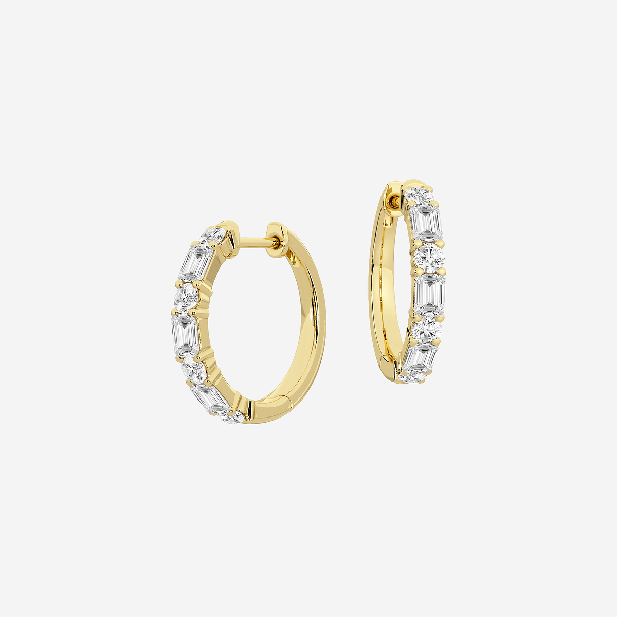 1 1/3 ctw Multi-Shape Lab Grown Diamond Hoop Earrings