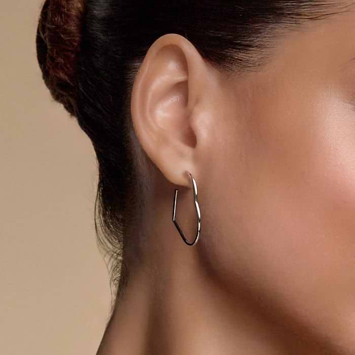 Plain Round Open Heart Hoop Earrings