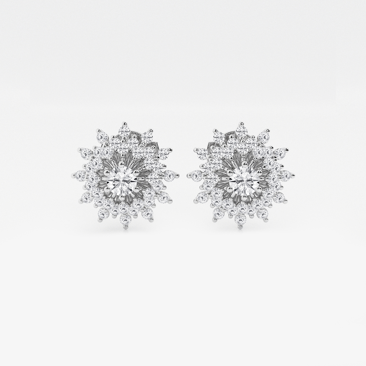 1 ctw Round Lab Grown Diamond Sunburst Earrings
