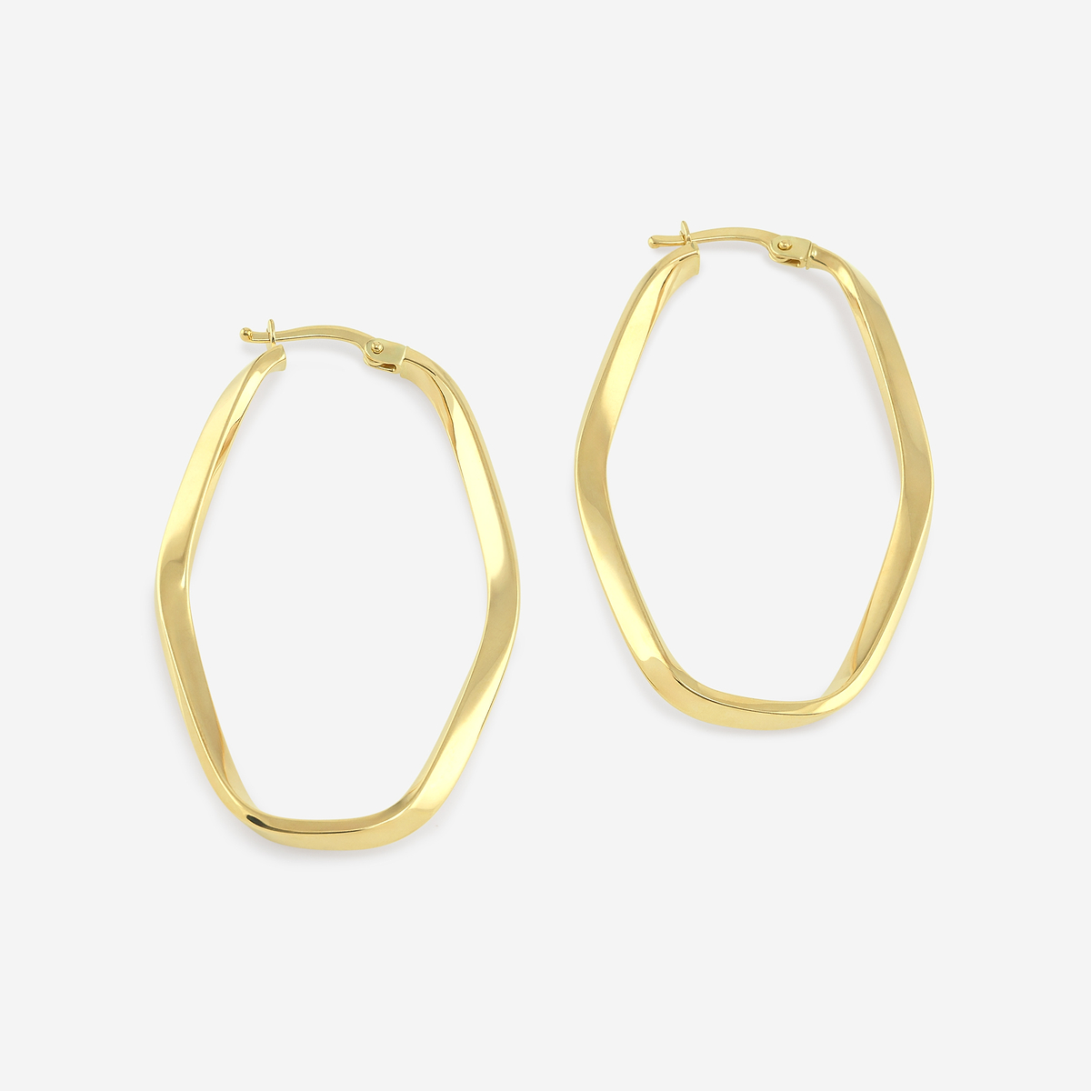 Self Twist Oval Hoop Earrings
