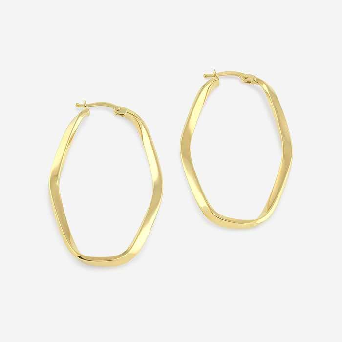 Self Twist Oval Hoop Earrings