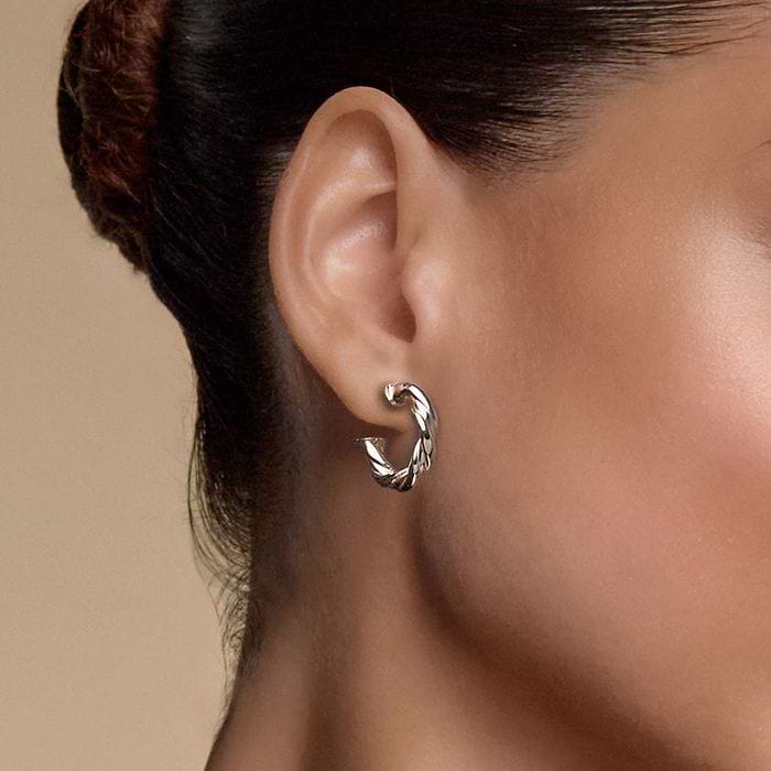 Twisted Round Hoop Earrings