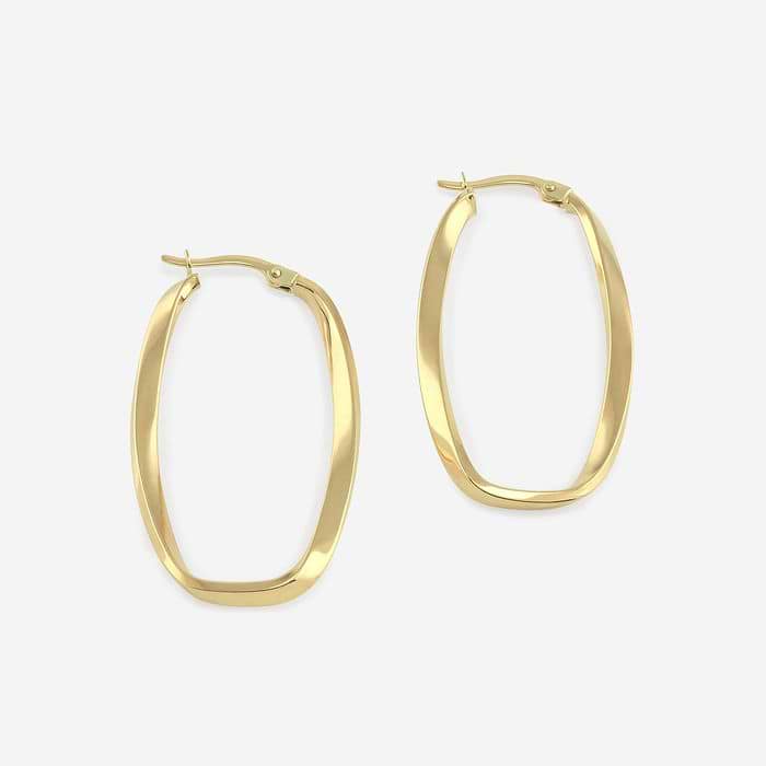Self Twist Rectangle Hoop Earrings