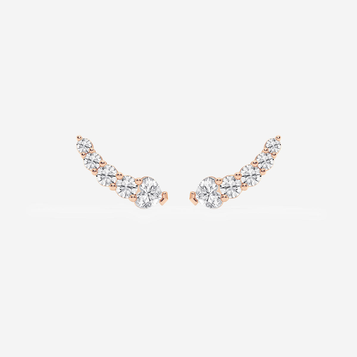 5/8 ctw Heart Lab Grown Diamond Petite Ear Climber Earrings