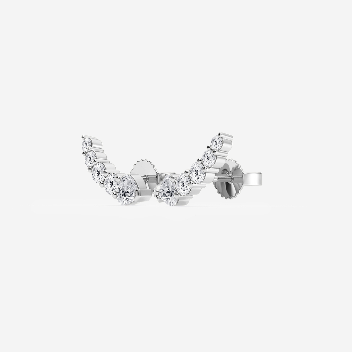 Additional Image 1 for  5/8 ctw Heart Lab Grown Diamond Petite Ear Climber Earrings