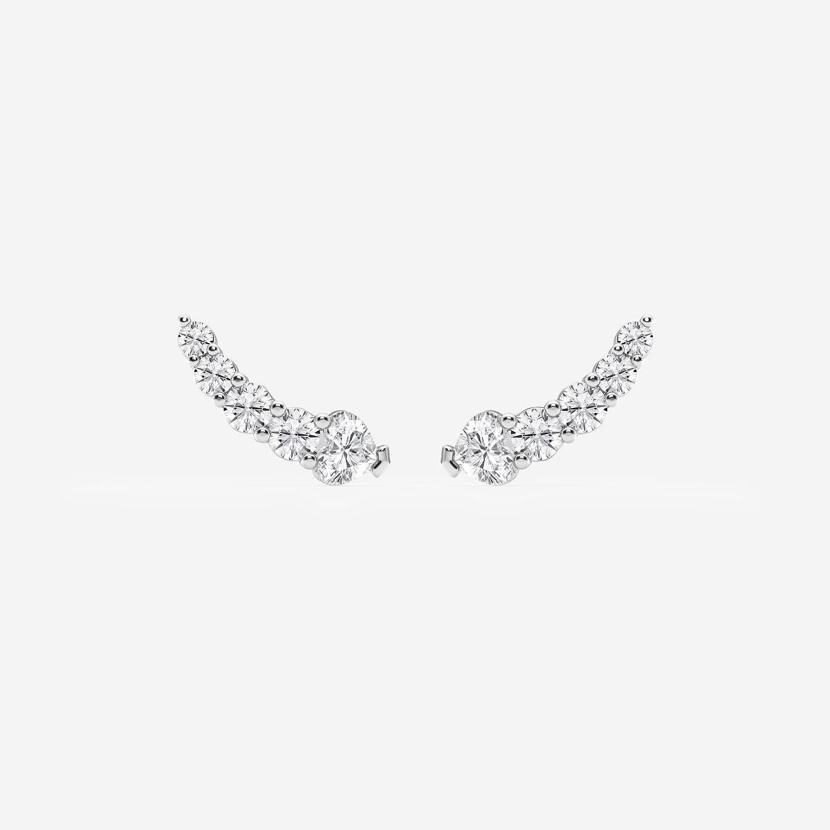 5/8 ctw Heart Lab Grown Diamond Petite Ear Climber Earrings