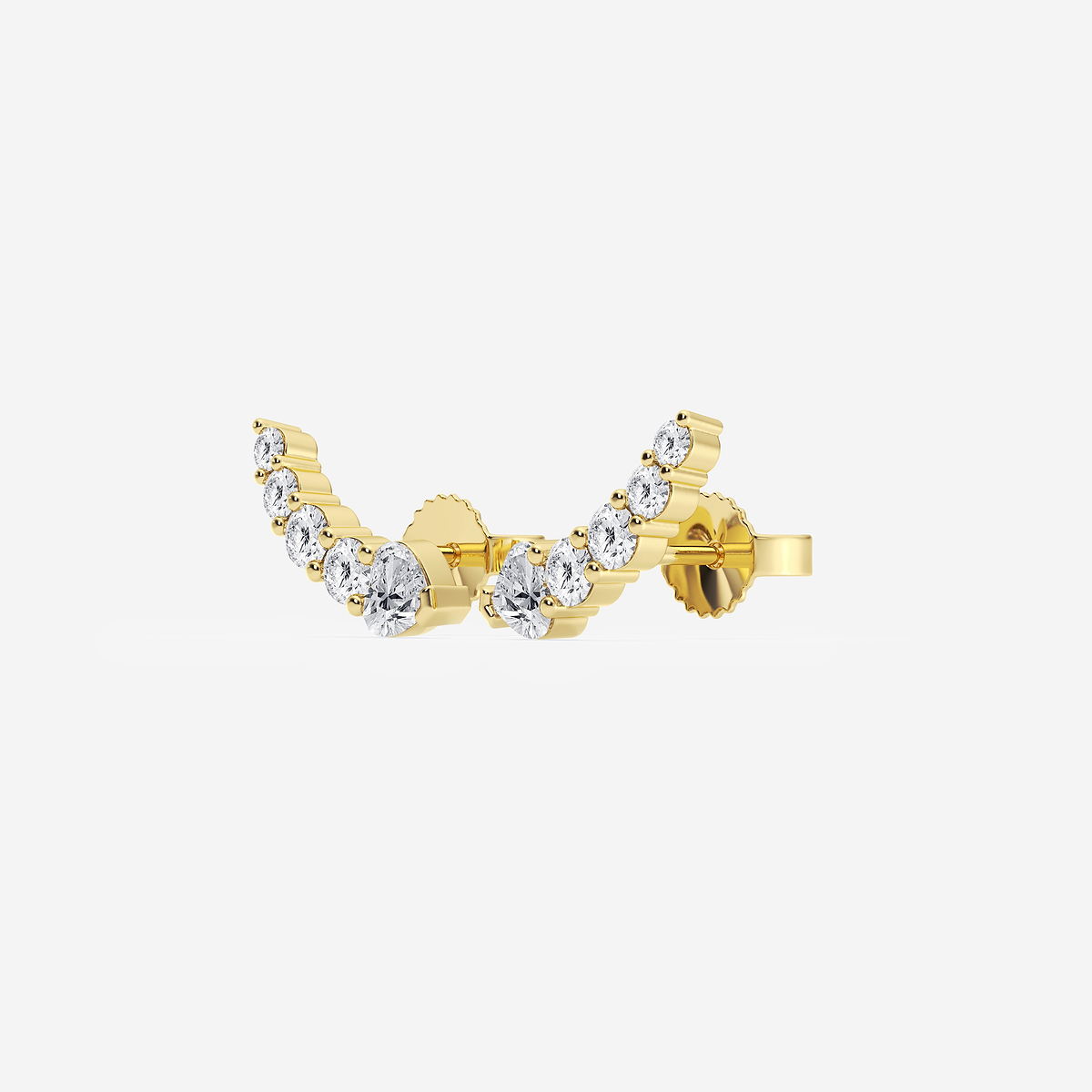 Additional Image 1 for  5/8 ctw Heart Lab Grown Diamond Petite Ear Climber Earrings