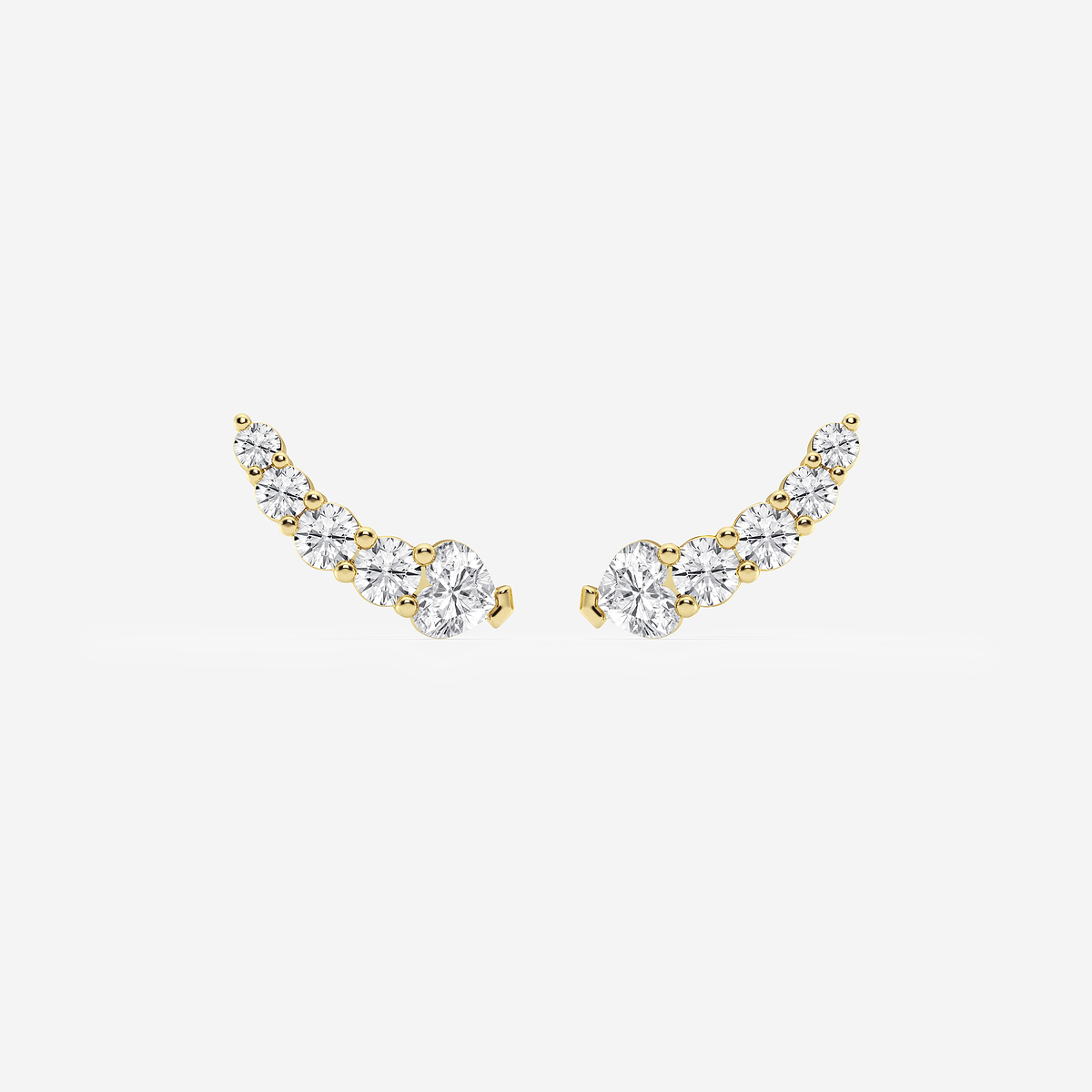 5/8 ctw Heart Lab Grown Diamond Petite Ear Climber Earrings