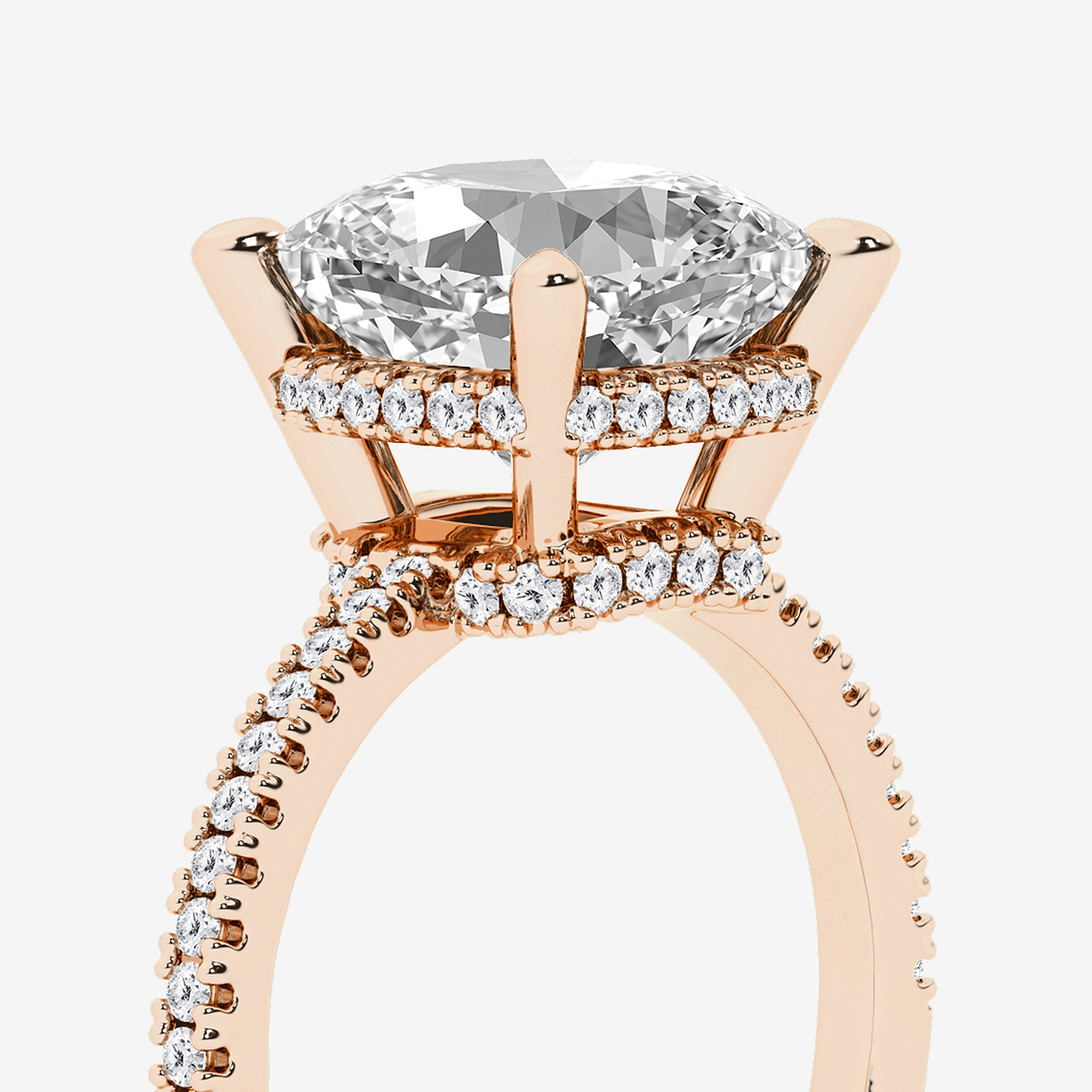 Additional Image 2 for  4 1/3 ctw Cushion Lab Grown Diamond Side Stone Engagement Ring