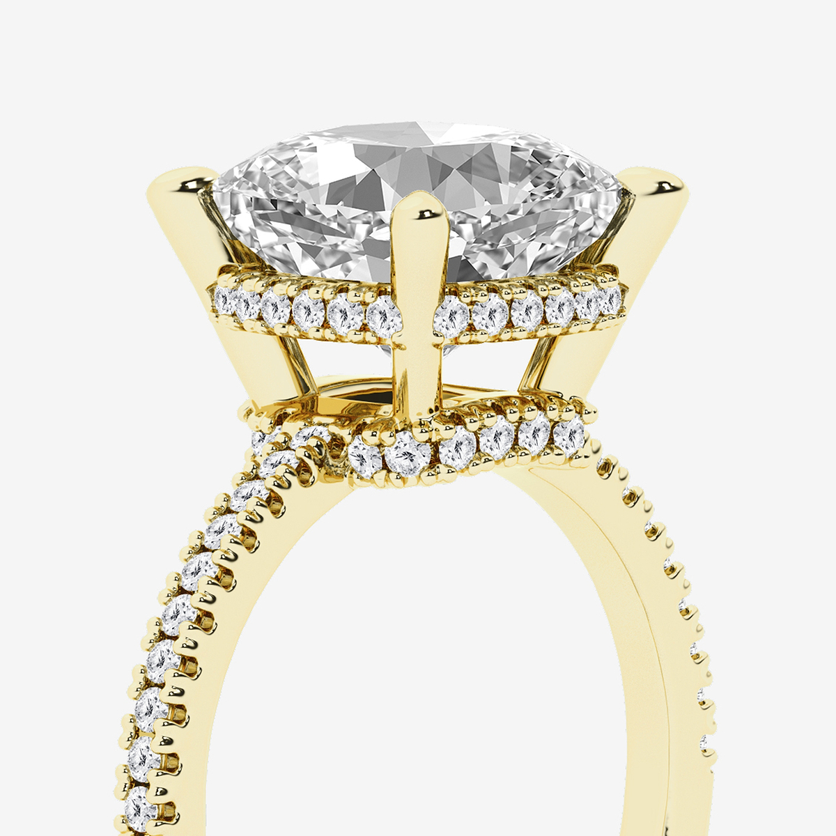 Additional Image 2 for  4 1/3 ctw Cushion Lab Grown Diamond Side Stone Engagement Ring
