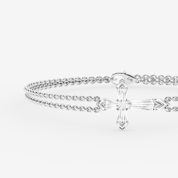 Shield Cross Double Chain Bracelet