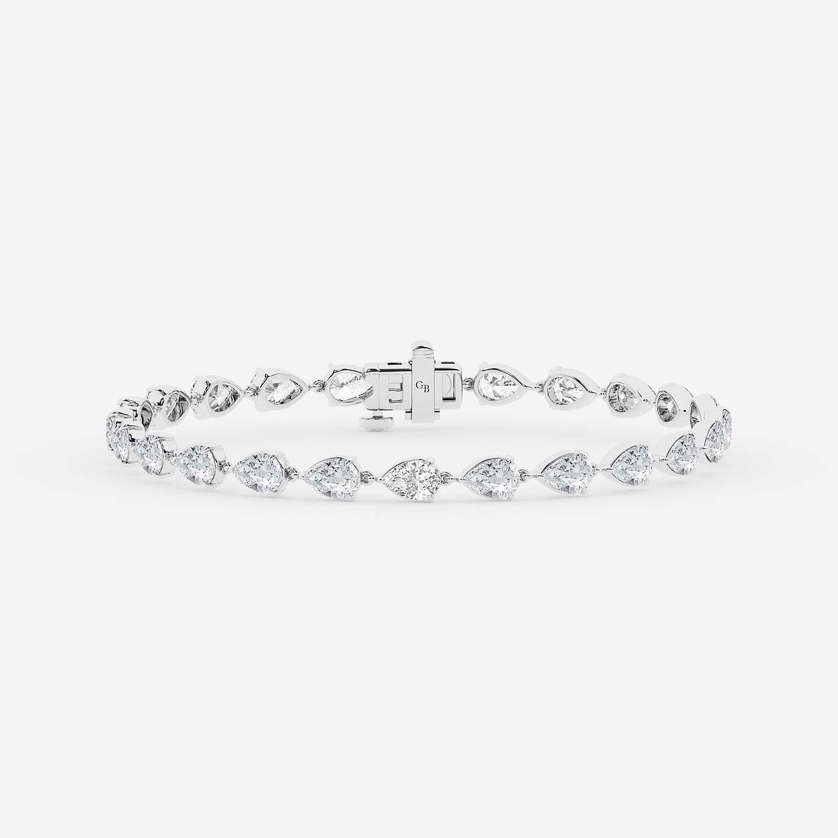 8 ctw Pear Diamond Tennis Bracelet - 7 Inches