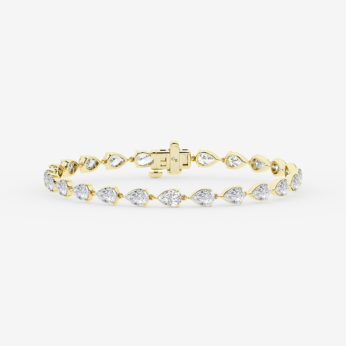 Pear Tennis Bracelet - 8 ctw Pear Diamond Tennis Bracelet - 7 Inches
